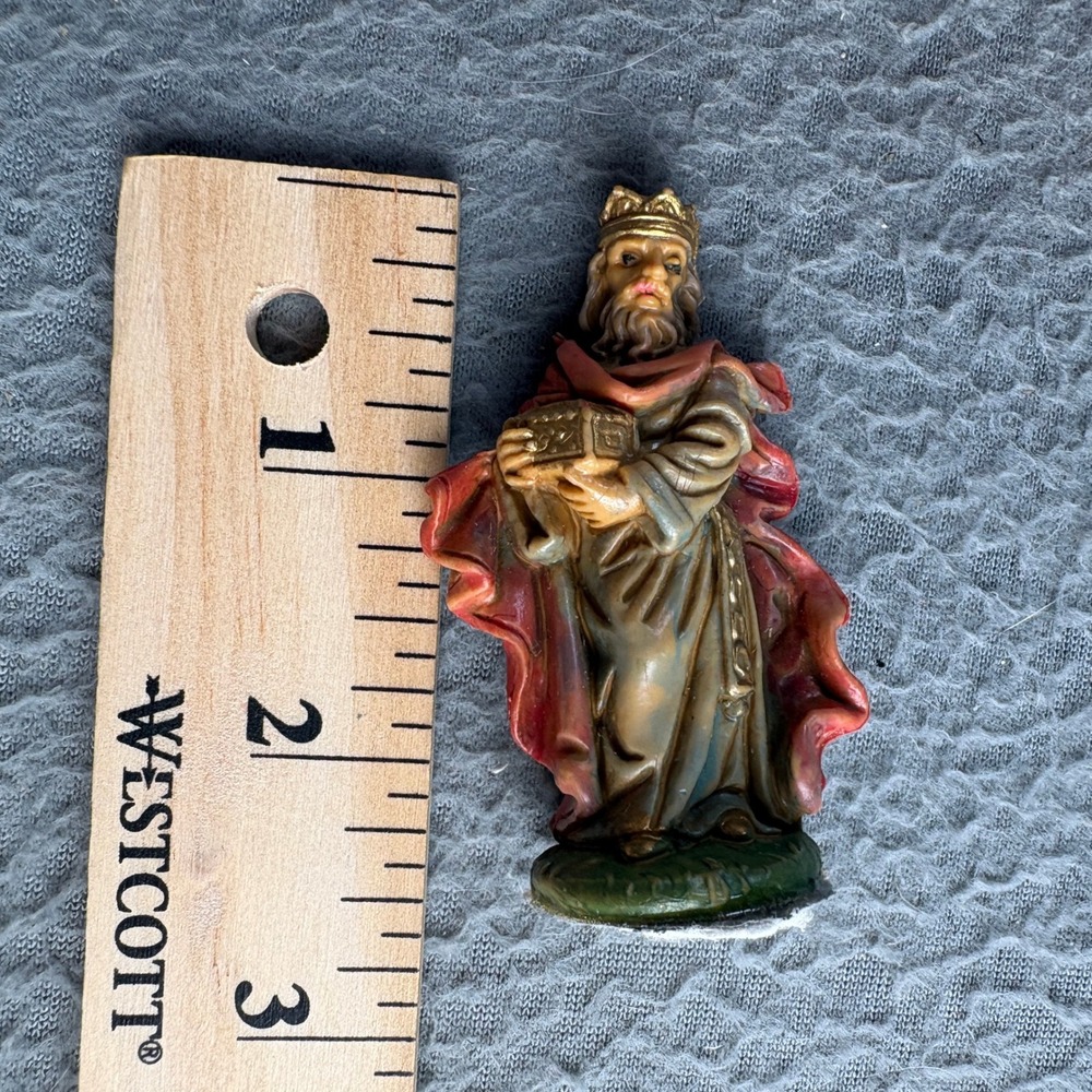 Vintage Fontanini Nativity Set 10 Piece Italy Polymer Figures Holy Family Kings - Picture 8 of 11